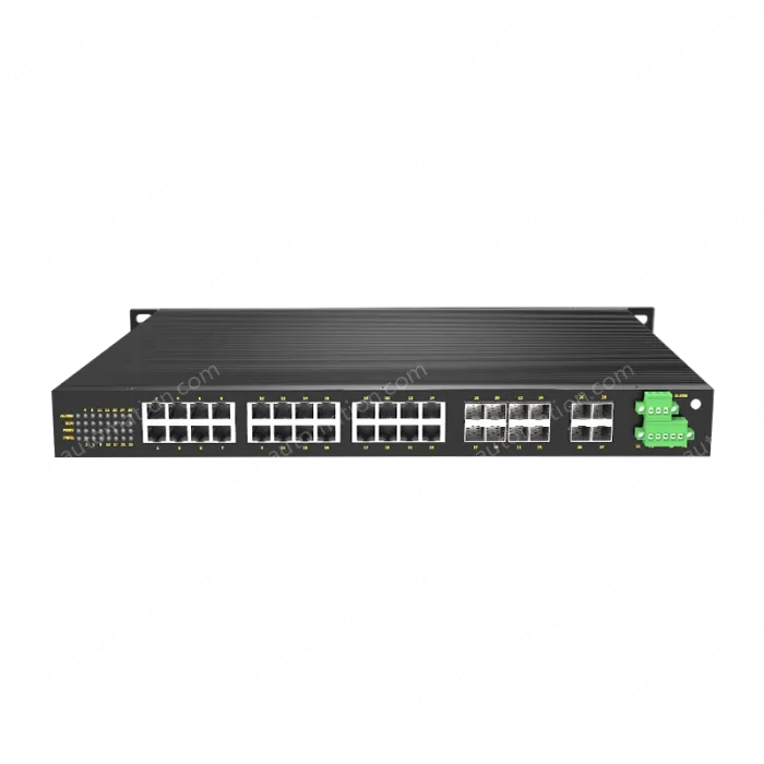 8 Ports Gigabit Combo + 4 Ports Gigabit SFP + 16 Gigabit T(x) Ports Rack-mount Managed Industrial Ethernet Switch