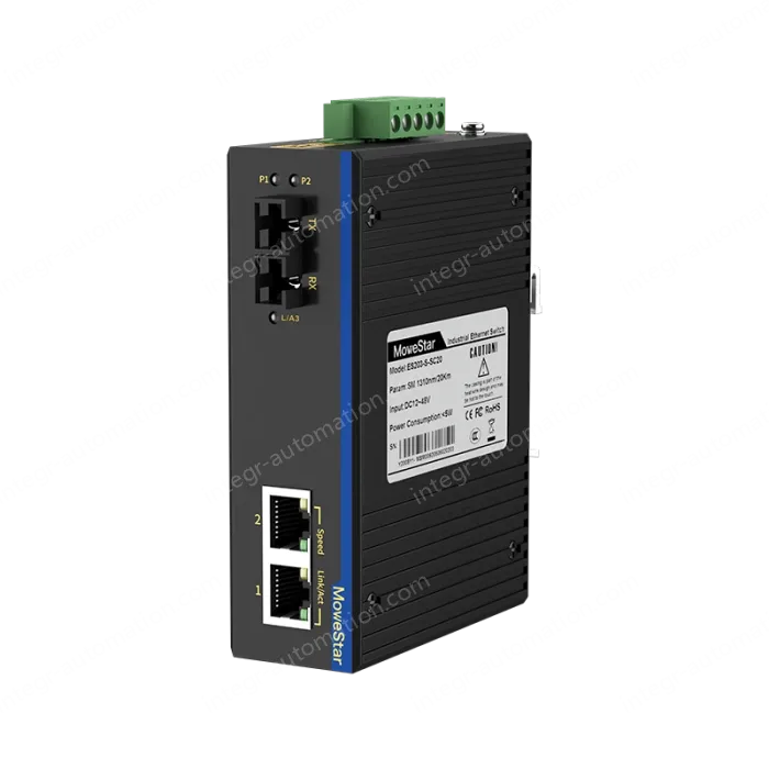 1 Port 100M F(x) + 2 Ports 10/100M T(x) Din Rail Industrial media converter