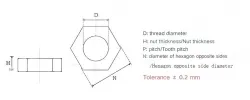 External hexagon nut 304 stainless steel-M3