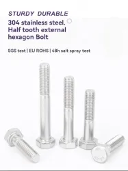 Half thread external hexagonal bolt M8*35