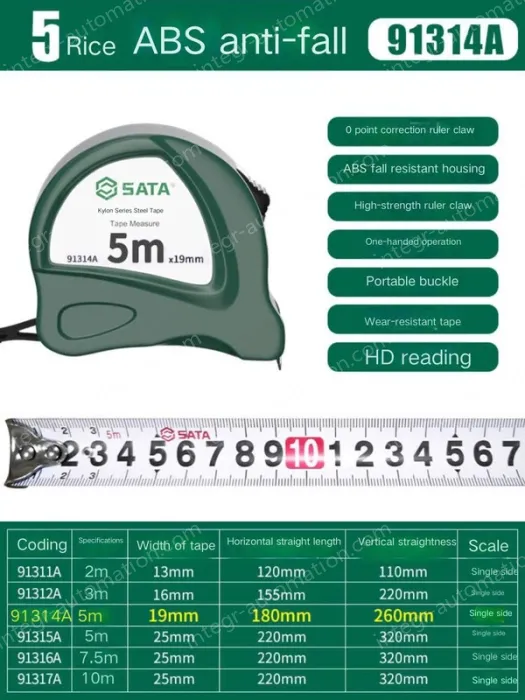 ABS drop resistance - 5 meters - ruler width 19mm-91314A