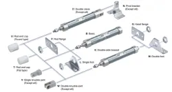 Direct Mount, Non-rotating Rod Type Double Acting, Single Rod CJ2RK Series &oslash;10, &oslash;16
