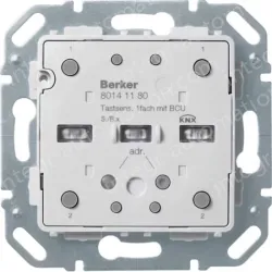 Push-button module 1gang, intg temp. sensor+bus coupl. unit,KNX-S.1/B.3/B.7