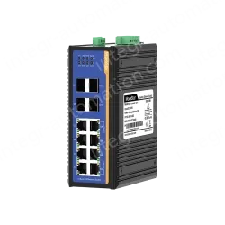 4 Ports Gigabit SFP + 8 Ports Gigabit RJ45 Din-Rail Managed Industrial Ethernet Switch