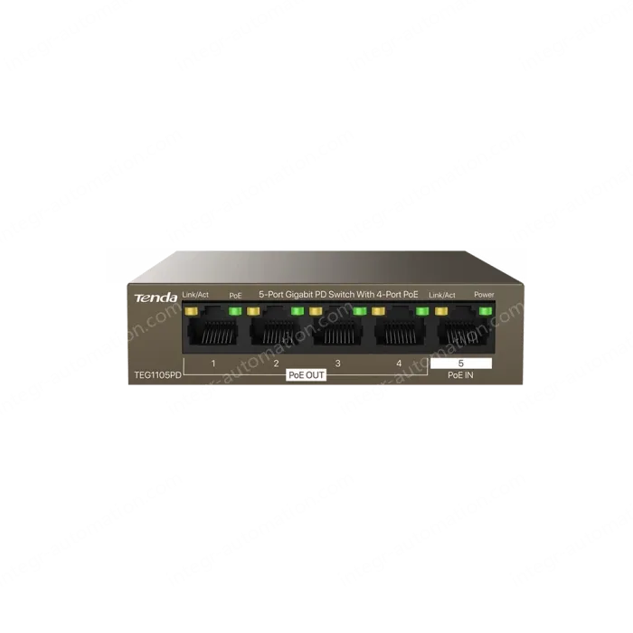 5-Port Gigabit PD Switch With 4-Port PoE