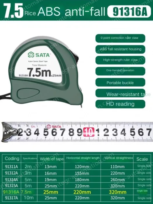 ABS drop resistance 7.5m ruler width 25mm-91316A