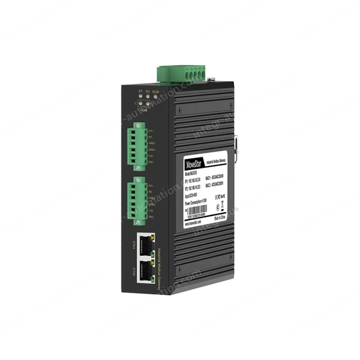 industrial-grade Modbus gateway 2-channel DIN-rail serial port server