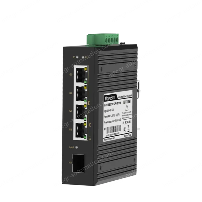 1 Port Gigabit SFP + 4 Ports Gigabit PoE RJ45 Din-Rail Unmanaged Industrial PoE Switch