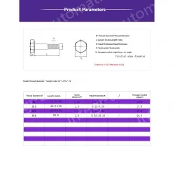 Half thread external hexagonal bolt M12*100