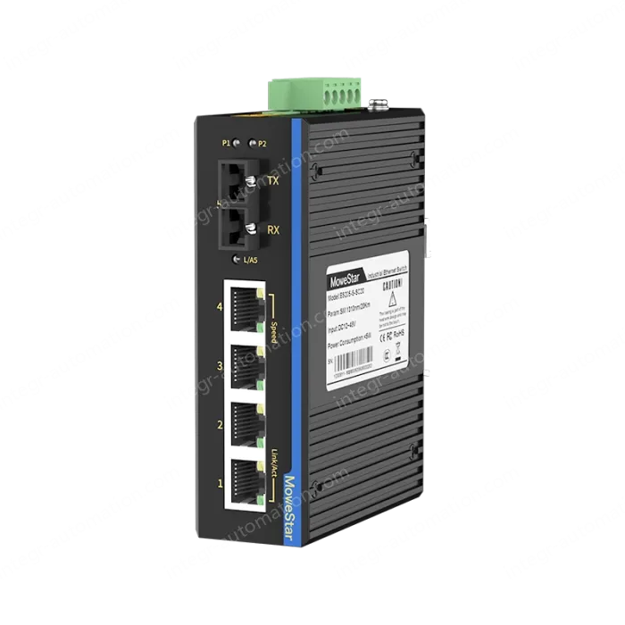1 Port 100M F(x) + 4 Ports 10/100M T(x) Din-Rail Unmanaged Industrial Ethernet Switch