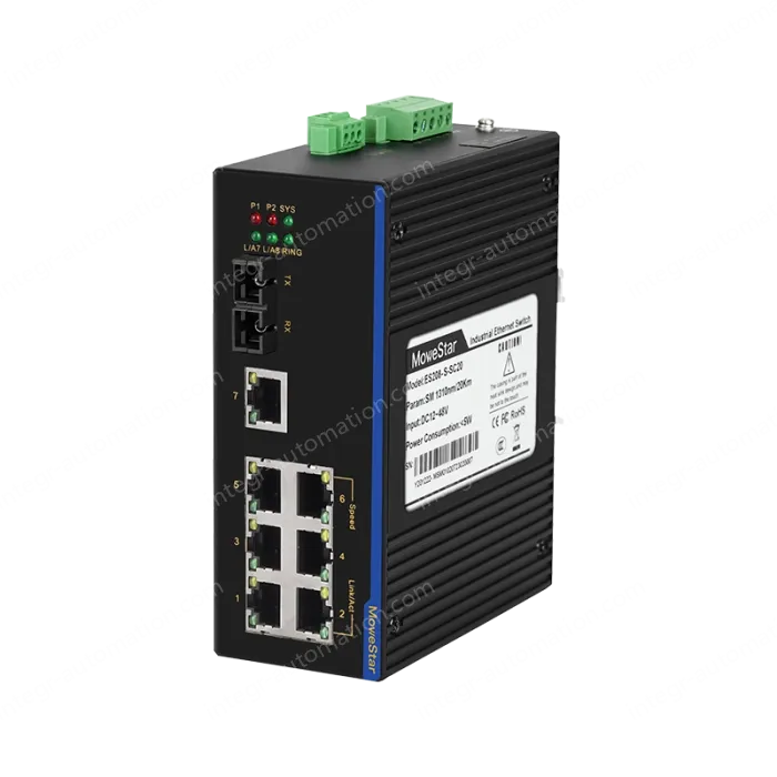 1 Port 100M F(x) + 7 Ports 10/100M T(x) Din-Rail Unmanaged Industrial Ethernet Switch