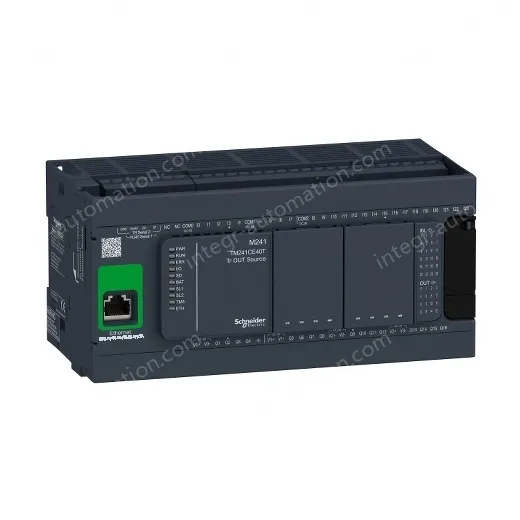 TM241CE40T logic controller, Modicon M241, 40 IO, transistor, PNP, Ethernet