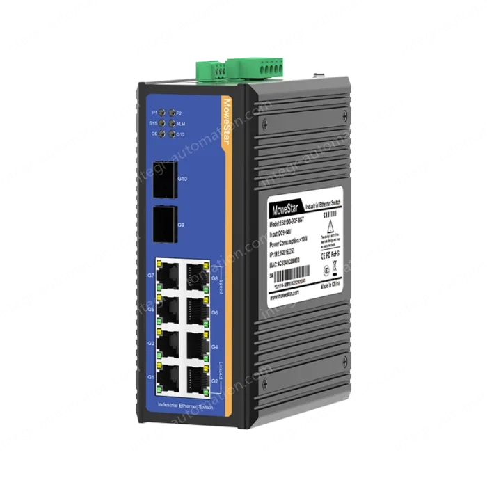 2 Ports Gigabit SFP + 8 Ports Gigabit T(x) Din-Rail Managed Industrial Ethernet Switch