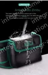 The waist bag can hold a mobile phone and a power drill