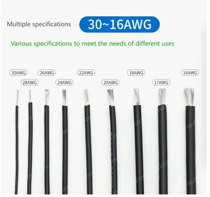 Silicone high temperature cable 30AWG Green