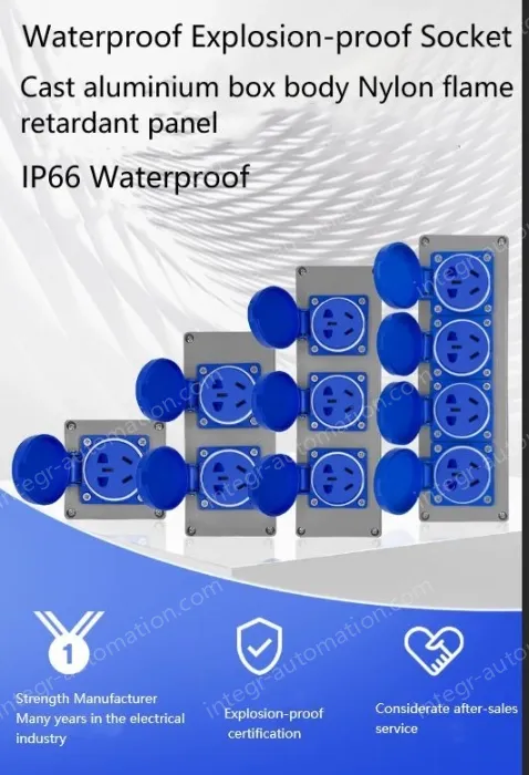 Explosion-proof cast aluminium duplex 5-hole red