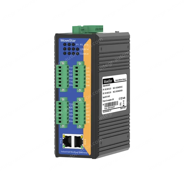 8 Ports RS232 to 2 Ports Ethernet Modbus Industrial Smart Gateway