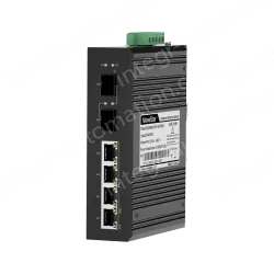 2 Ports Gigabit SFP + 4 Ports Gigabit PoE RJ45 Din-Rail Unmanaged Industrial PoE Switch
