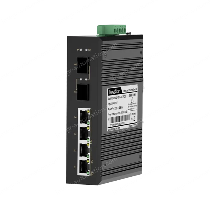 2 Ports Gigabit SFP + 4 Ports Gigabit PoE RJ45 Din-Rail Unmanaged Industrial PoE Switch